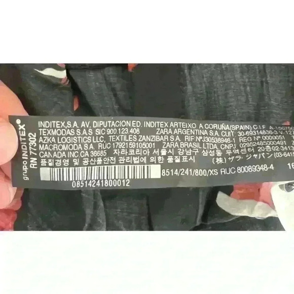 Zara Black/Red Flower Print Shirt Dress Fitted Torso Then Flirty Flair Sz XS - Picture 8 of 9